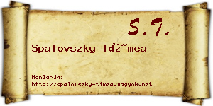 Spalovszky Tímea névjegykártya