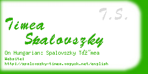 timea spalovszky business card
